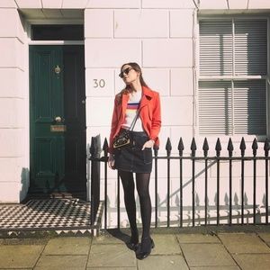 bdg contrast stitch skirt